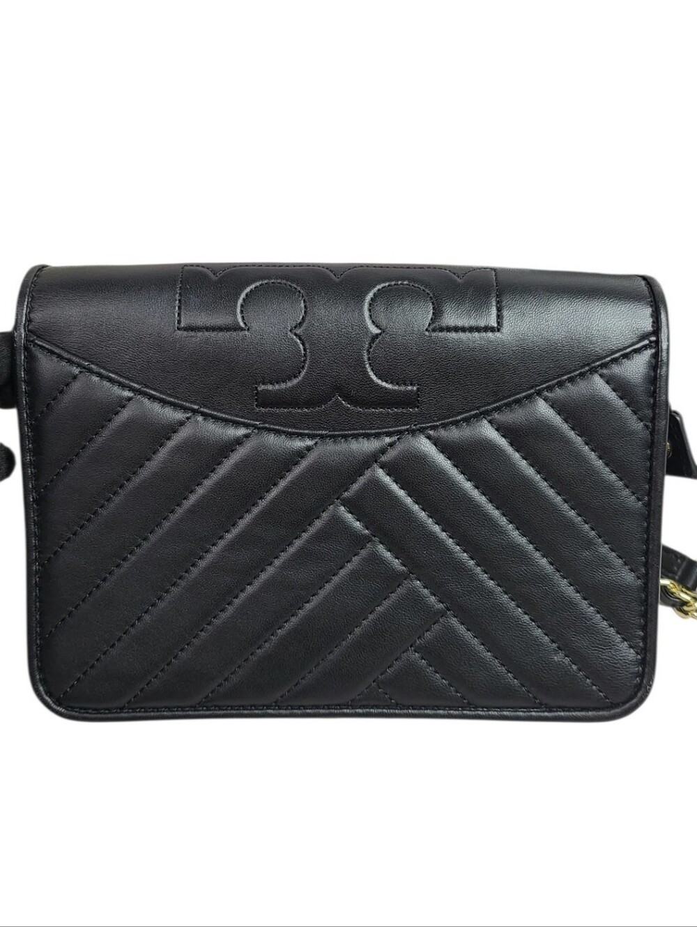 Tory Burch Alexa Combo Quilted Black Leather Crossbody Bag